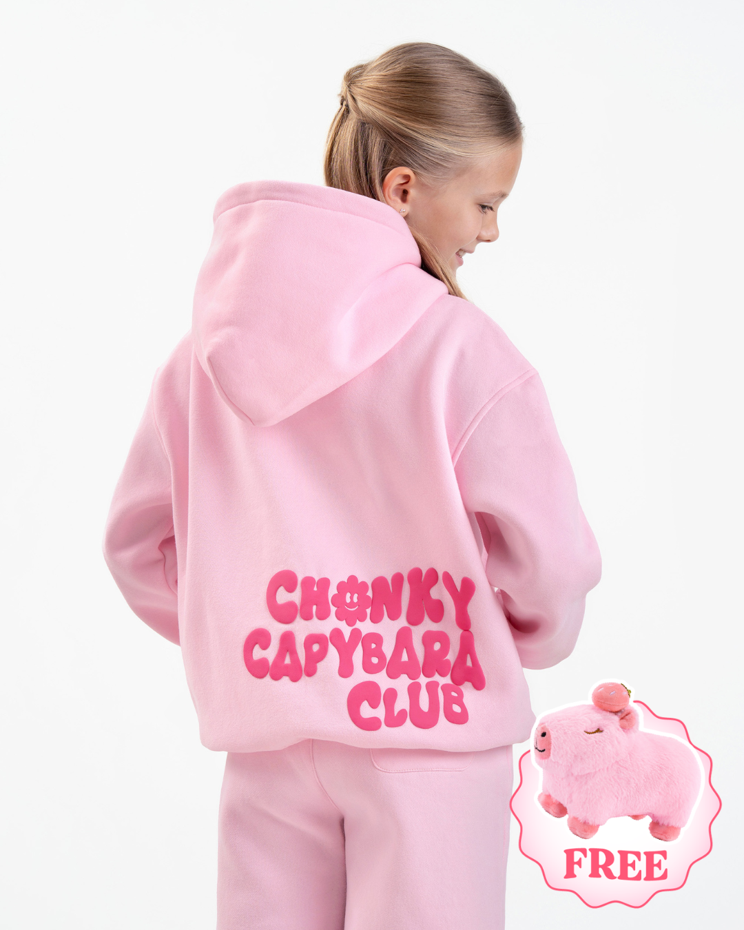 Chonky Capybara - Kids Hoodie: Strawberry 🍓 – Capy-Era