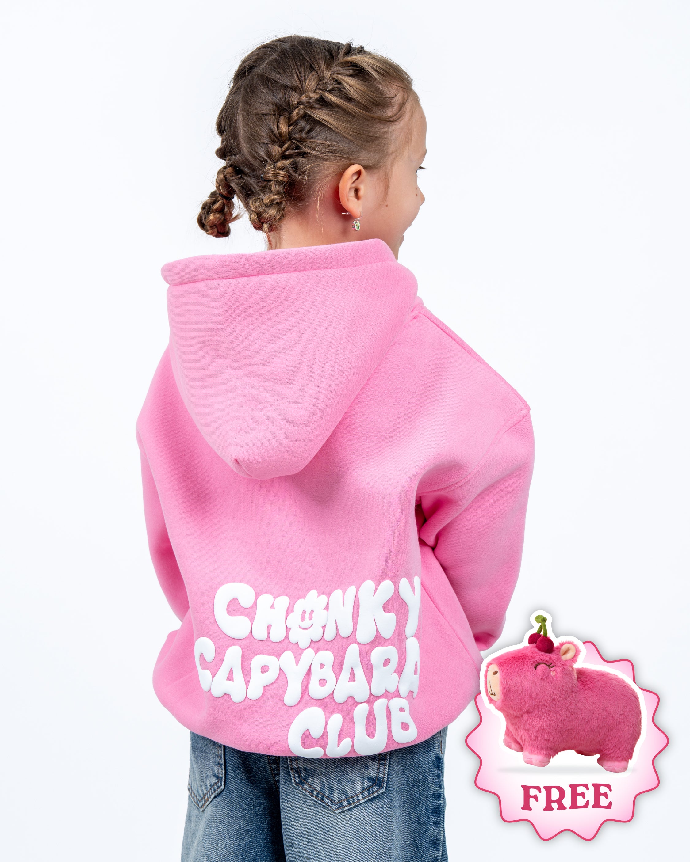 Chonky Capybara - Kids Hoodie: Cherry 🍒 – Capy-Era