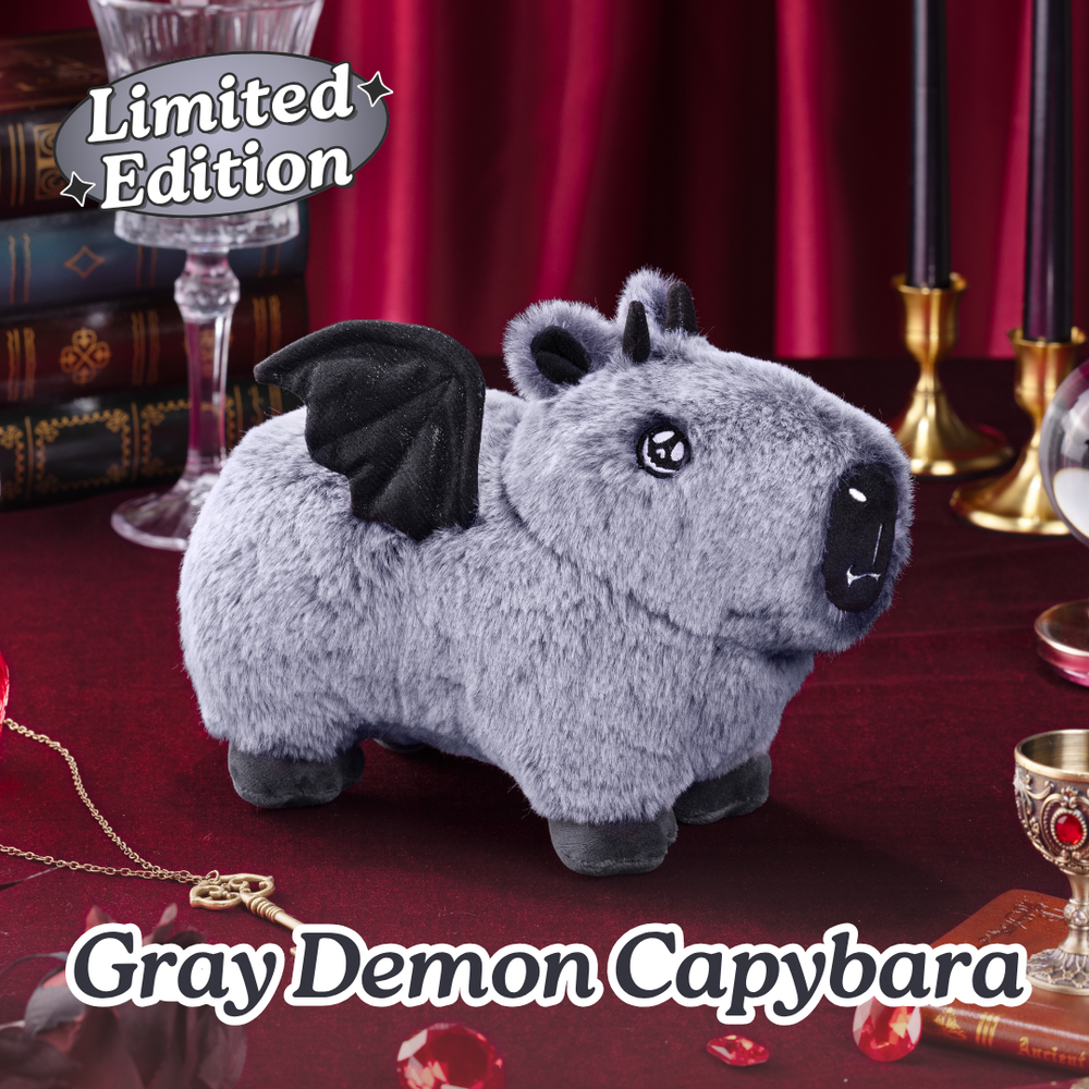 Demon Capybara Plushie - Gray
