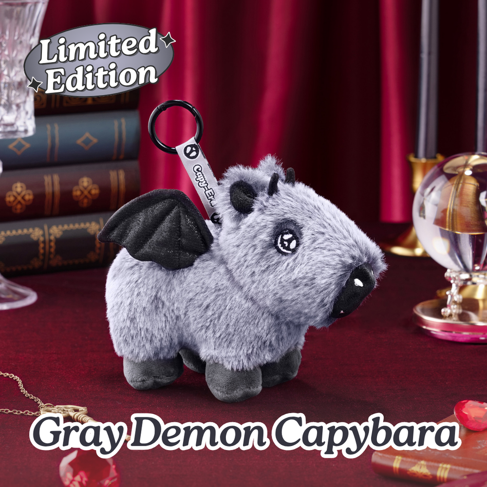 Demon Capybara Bag Charm - Gray