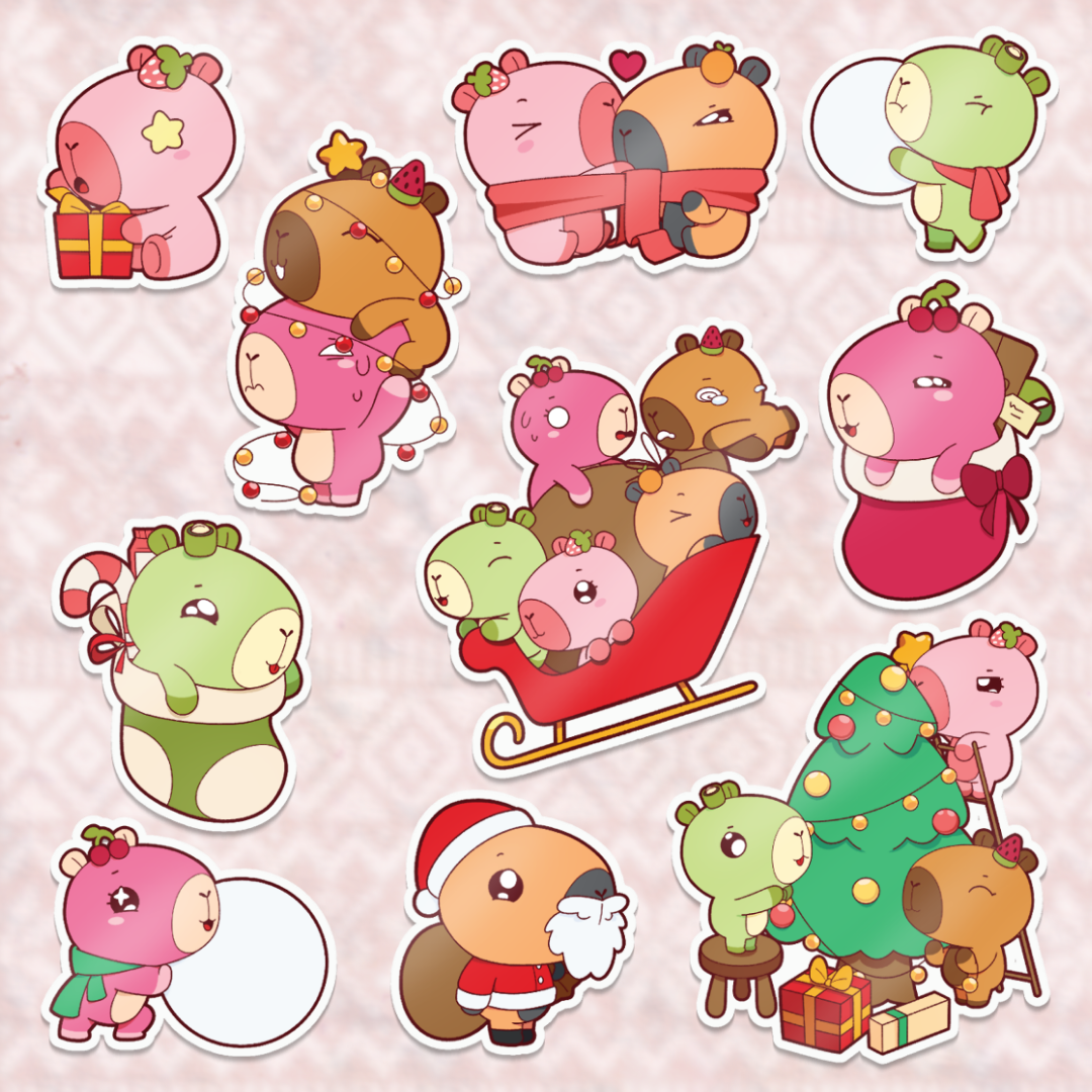 Capy-Era Christmas Sticker Pack