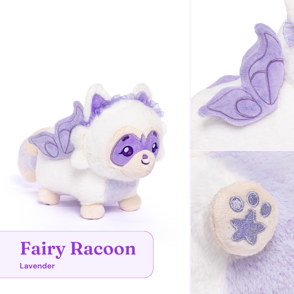 Fairy Raccoon Plushie - Lavender 💜