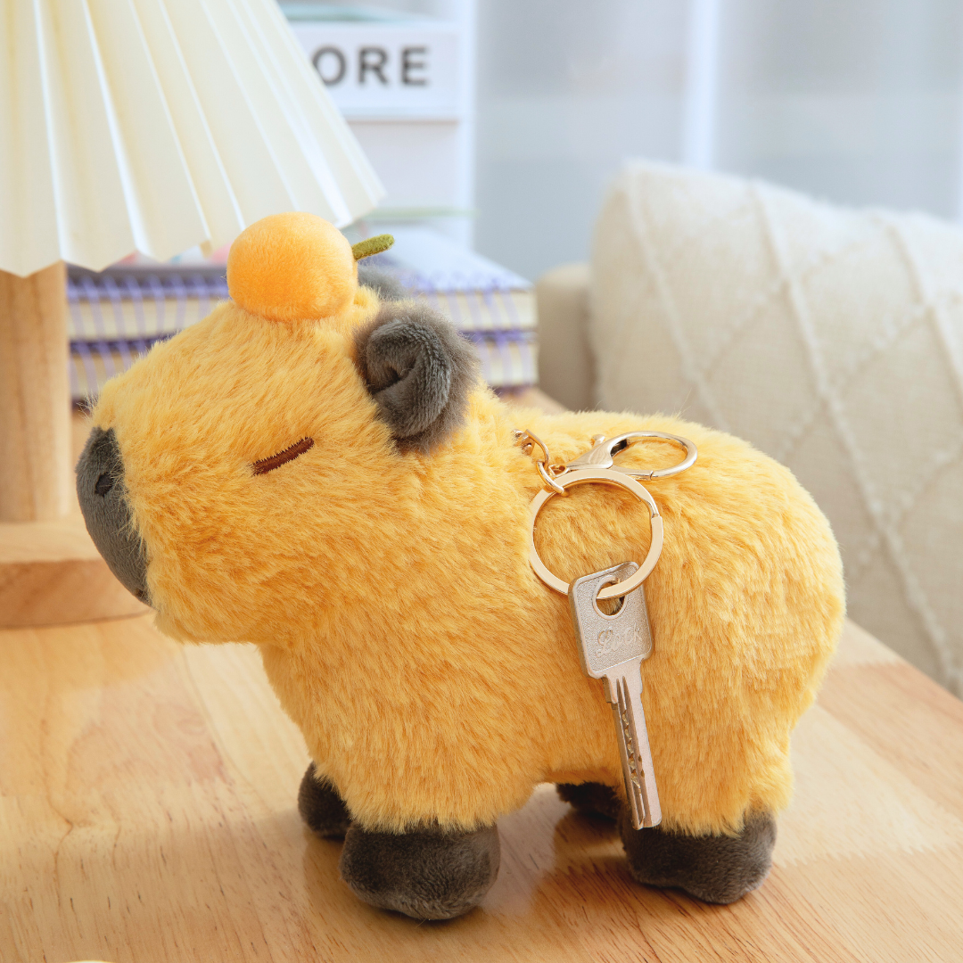 Cheap Stuffed Capybara Keychain with Hanging Buckle Cute Soft Fuzzy Mini  Plush Animal Doll DIY Key Ring Holder Keychain Pendant Backpack Ornament