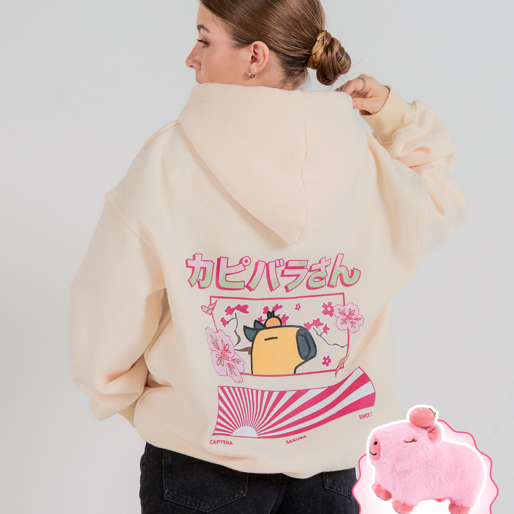 Anime Capybara Hoodie - Off White