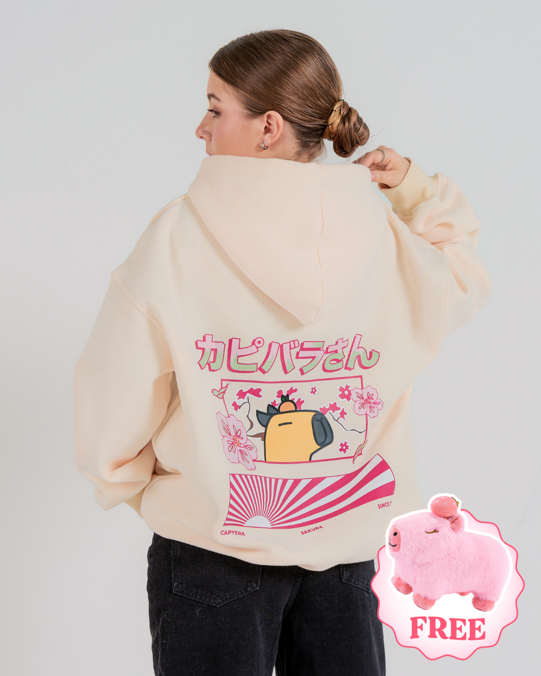 Anime Capybara Hoodie - Off White