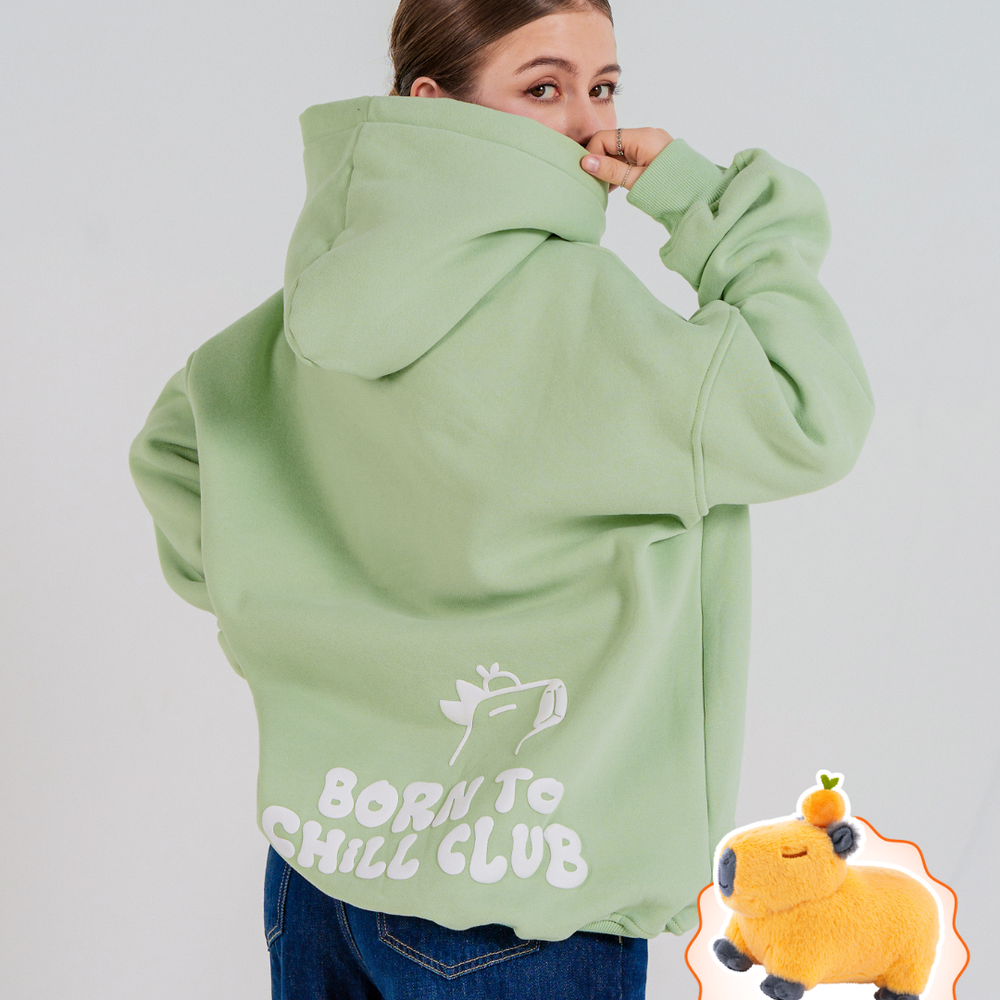 Born To Chill Hoodie - Sage Green