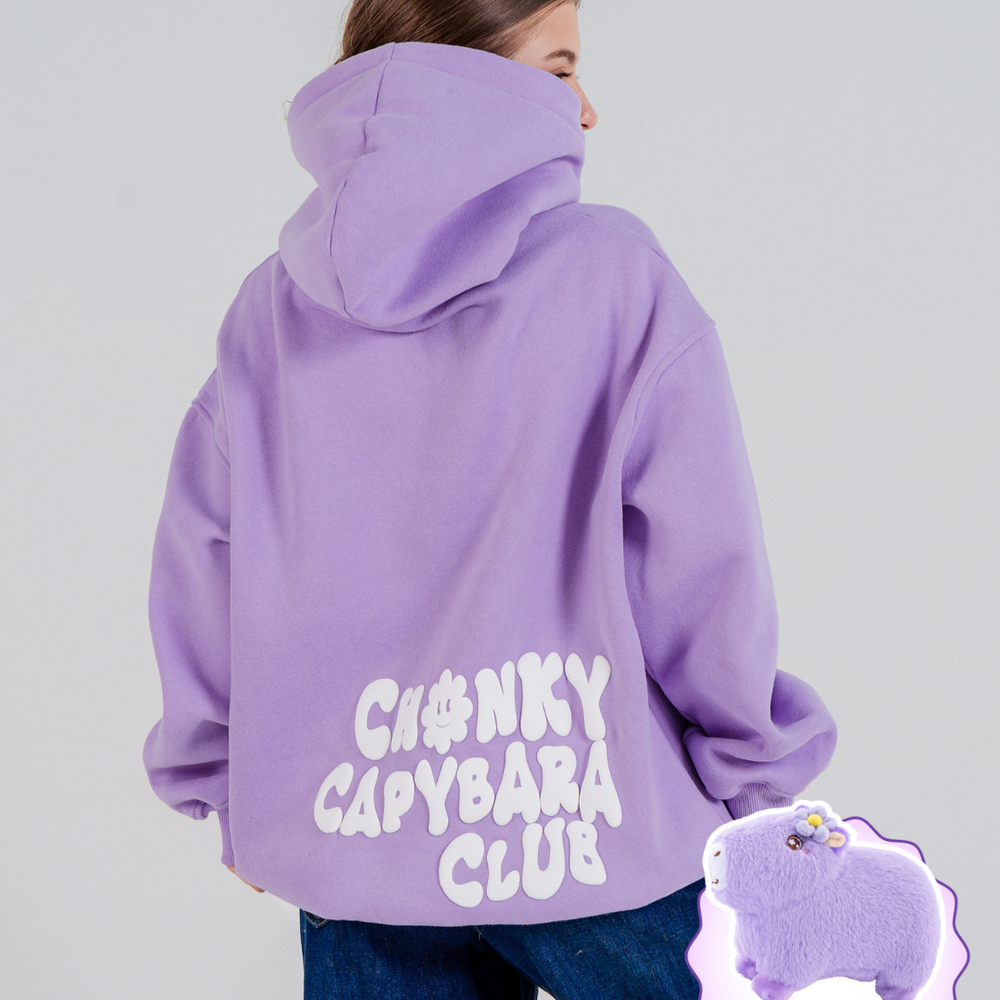 Chonky Capybara Hoodie - Lilac