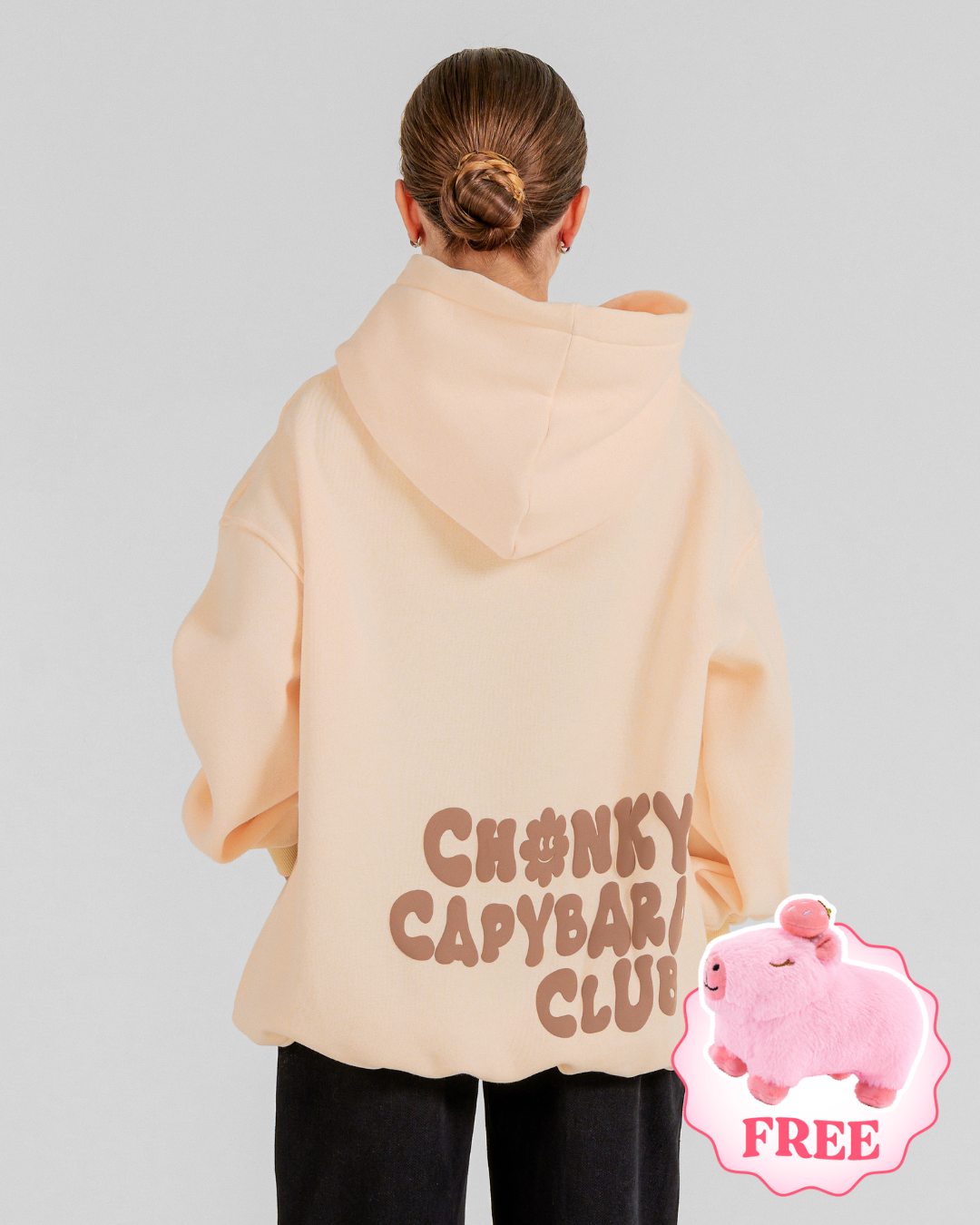 Chonky Capybara Hoodie - Off White