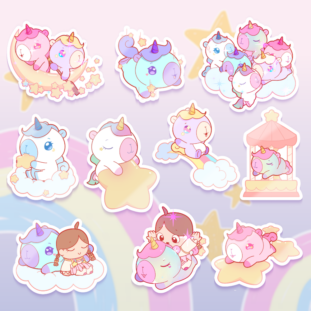 Unicorn Capybara - 10pc Sticker Pack